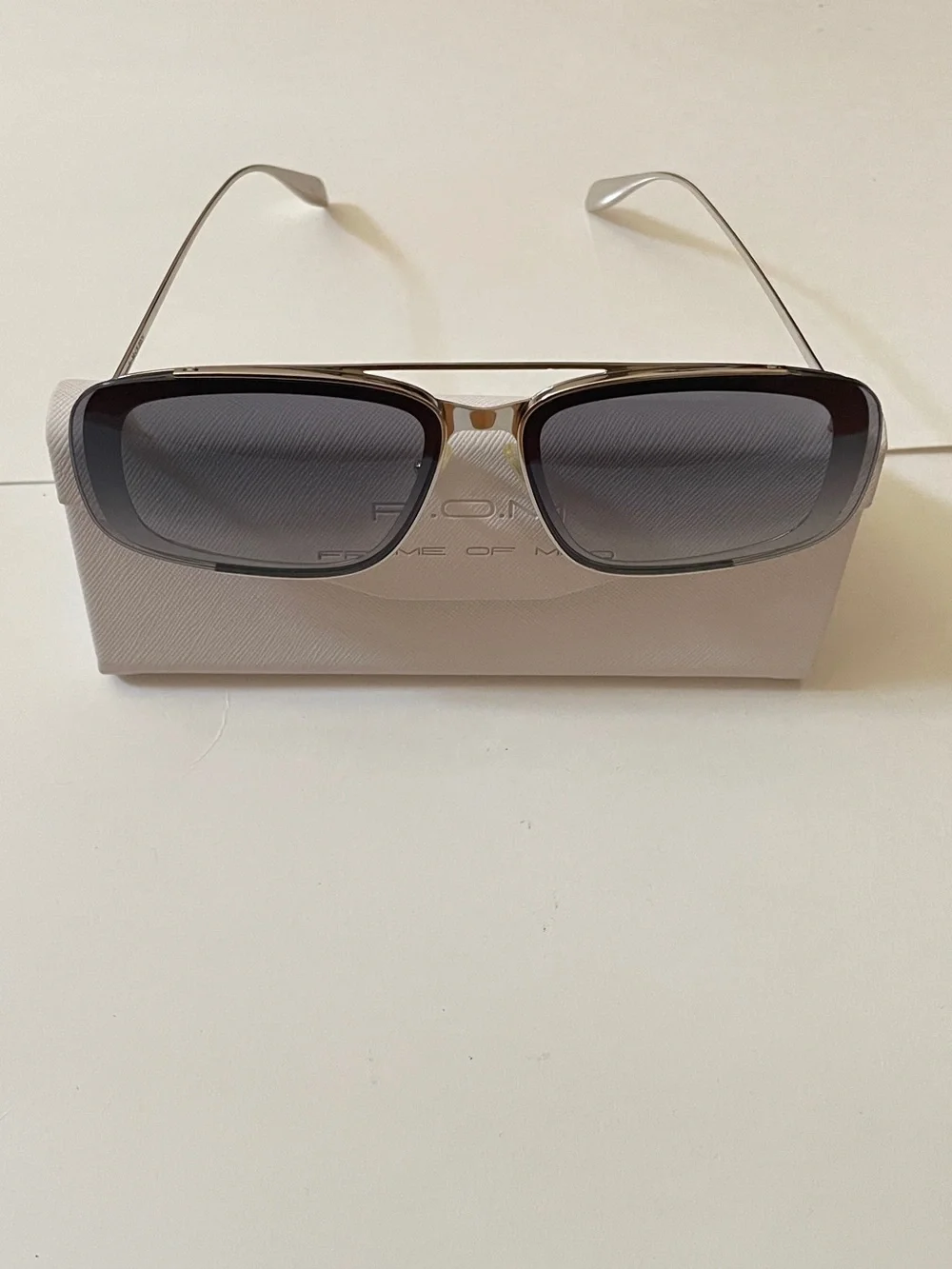 Alexander McQueen Silver Frame Sunglasses with Black Gradient Lenses